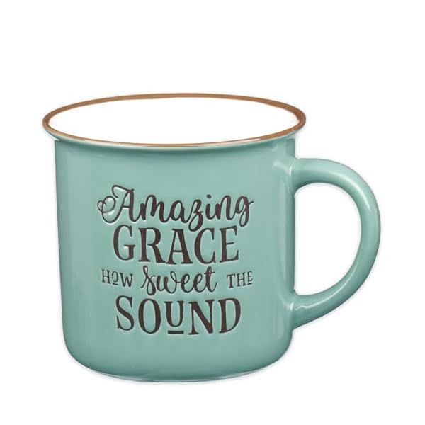   Christian-Art-Gifts-Mint-Green-Camp-Style-Ceramic-Coffee-Mug--13-oz-Microwave-and-Dishwasher-Safe-Novelty-Drinkware-Inspirational-Scripture-Coffee-and-Tea-Mug-with-Worship-Hymn-Song-Amazing-Grace