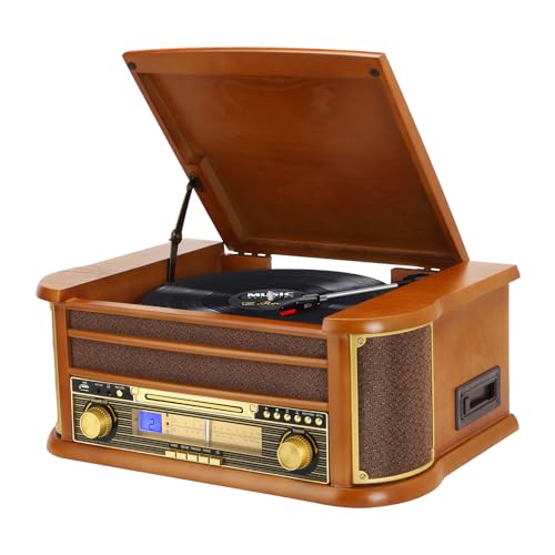 Platine Vinyle sans Fil Bluetooth à 3 Vitesses avec Haut-parleurs stéréo intégrés, phénographe Radio AM/FM avec Prise 3.5mm, CD/Cassette, AUX-in/RCA-Out, Lecture USB - Les Beatles, Paul McCartney, John Lennon, RIngo Starr, George Harrison Platine Vinyle sans Fil Bluetooth à 3 Vitesses avec Haut-parleurs stéréo intégrés, phénographe Radio AM/FM avec Prise 3.5mm, CD/Cassette, AUX-in/RCA-Out, Lecture USB