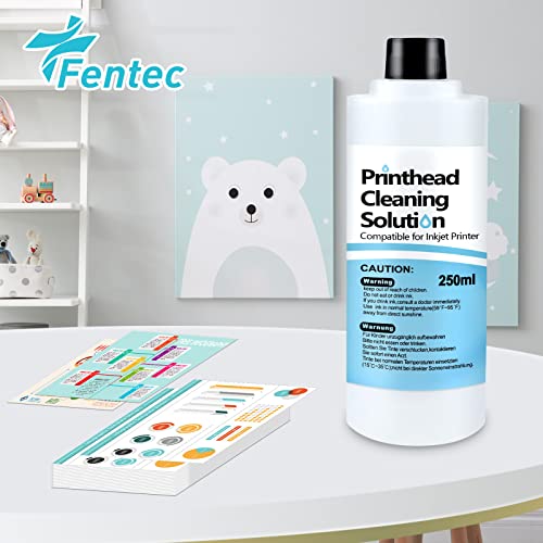 FENTEC Druckkopfreiniger Düsenreiniger Druckerreinigungset 250 ML Druckkopf Reiniger für Druckkopfreiniger Epson HP Canon Brother Tintenstrahl Drucker – Bild 7