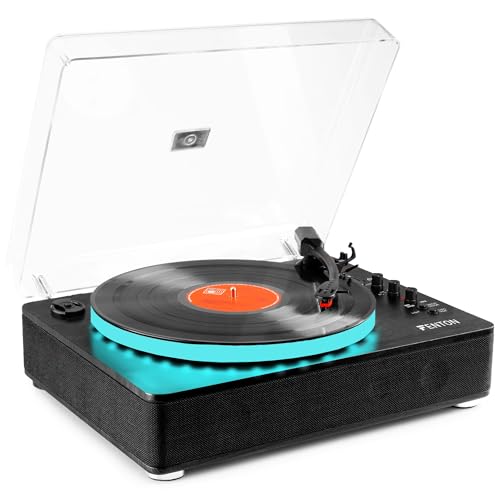 Fenton RP162LED Platine Vinyle LED Bluetooth avec Haut-Parleurs Intégrés – Noir, Lecture 33, 45 et 78 Tours, Émetteur & Récepteur Bluetooth, Une Platine Moderne et Déco avec Son Plateau LED - Les Beatles, Paul McCartney, John Lennon, RIngo Starr, George Harrison Fenton RP162LED Platine Vinyle LED Bluetooth avec Haut-Parleurs Intégrés - Noir, Lecture 33, 45 et 78 Tours, Émetteur & Récepteur Bluetooth, Une Platine Moderne et Déco avec Son Plateau LED