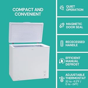 Koolatron Chest Freezer 70 Cu Ft Deep Freezer Small Garage Ready Freezer Manual Defrost Mini Box Freezer Space saving Garage Freezer Household Gadget Freezer Removable Storage Basket