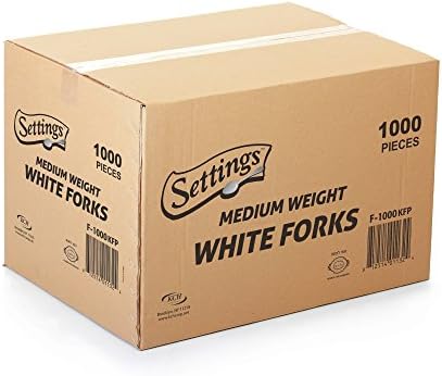 White Plastic Forks - Disposable Cutlery for Parties Events - 1000 Count