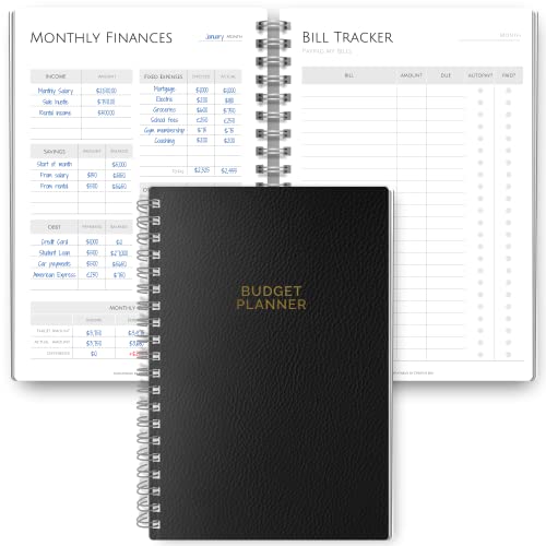 Budget Planner & Monthly Bill Organizer | Finance Budget Planner, Financial Savings, Debt, Income, Expenses, Spending & Bill Trackers - A5