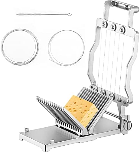 Stylish 304 Stainless Steel Cheese Slicer with Replacement Wire Cutters