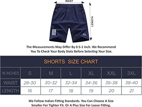 Image of CBlue Men's Outdoor Quick Dry Lightweight Sports Shorts 2 Zipper Pockets