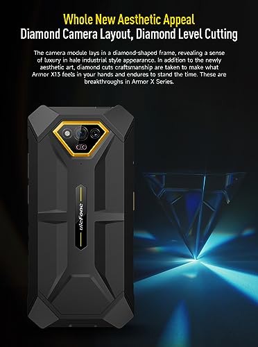 Ulefone Armor X13 Android 13 Outdoor Smartphone, 12GB+64GB, 6320mAh Akku, 50MP Unterwasserkamera(24MP IR Nachtsicht), 6.52" IP68 Wasserdicht Handy Ohne Vertrag, DUAL SIM, 3-Karten Slot, NFC Orange – Bild 7