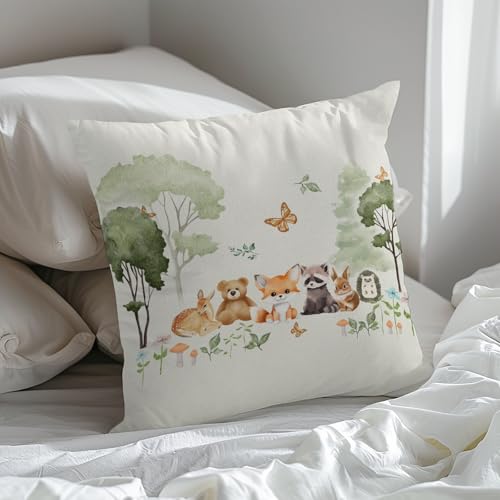 Baby Woodland Animals Plush Pillowcase Throw Cover