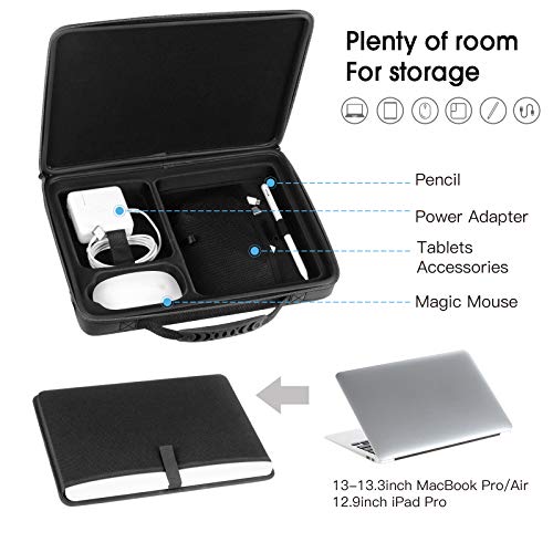 Smatree 13,3Zoll Hartschalen Tragetasche Kompatibel für 13-14Zoll MacBook Pro 2023 2021/13,3 Zoll MacBook Air M2 M1 2022/ Surface Pro X/8/7/6/5 Tasche, Laptop Koffer, Schwarz – Bild 3