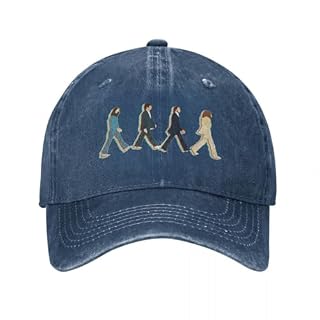 ORHFHVW Casquette de Baseball Rétro Le Beatle Marche Route Unisexe Style Détressé Denim Snapback Extérieur Été Déstructuré Chapeaux Souples Capcadeau d’Anniversaire - Les Beatles, Paul McCartney, John Lennon, RIngo Starr, George Harrison