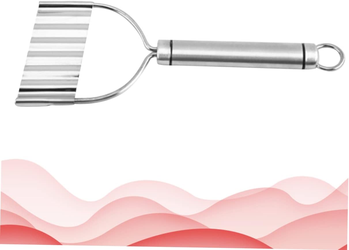 Ergonomic Stainless Steel Potato Slicer - 2 Piece Wave Chopper Carrot Crinkle Cutter