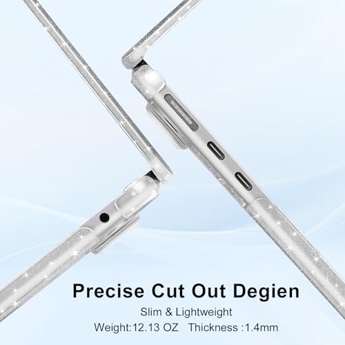 MOSISO Hülle Kompatibel mit MacBook Air 15 2023 2024 M3 A3114 M2 A2941 Retina Display & Touch ID, Glitter Sparkling Plastik Hartschale Schutzhülle &Tastaturschutz & Displayschutz, Transparent – Bild 6