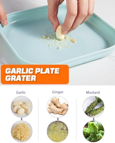 Brigii Vegetable Chopper with 3 Blades and Garlic Plate Grater - Blue