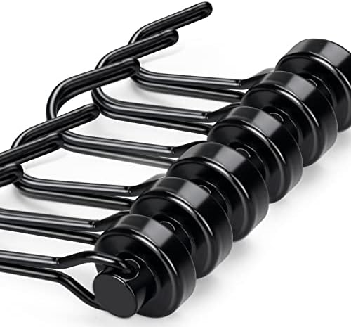E BAVITE Black Swivel Swing Magnetic Hooks Pack of 6