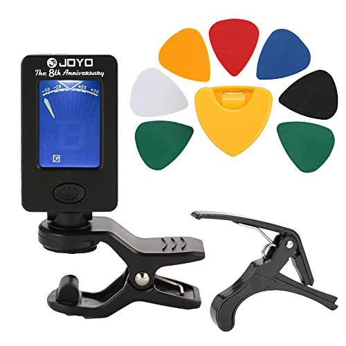 QAOHE Accordeur électrique Trousse à outils accordeur porte-plectre 7 choix d’accessoires pour guitare - Les Beatles, Paul McCartney, John Lennon, RIngo Starr, George Harrison QAOHE Accordeur électrique Trousse à outils accordeur porte-plectre 7 choix d'accessoires pour guitare