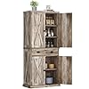   YITAHOME-72-Tall-Kitchen-Pantry-Farmhouse-Kitchen-Storage-Cabinets-with-Barn-Doors-Drawer-and-Adjustable-Shelves-Wood-Cupboard-for-Kitchen-Dining-Room-Bathroom-Light-Rustic-Oak