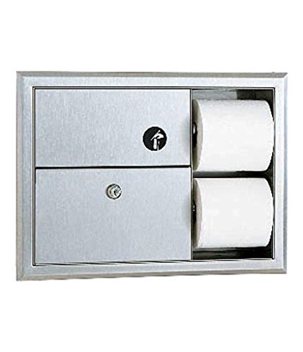 Bobrick B-3094 ClassicSeries Sanitary Napkin Disposal Toilet Tissue Dispenser Stainless Steel