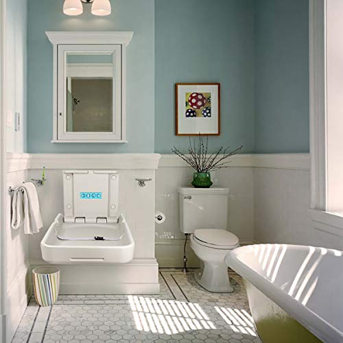 Modundry Wall-Mounted Baby Changing Station with Safety Straps White Granite 1