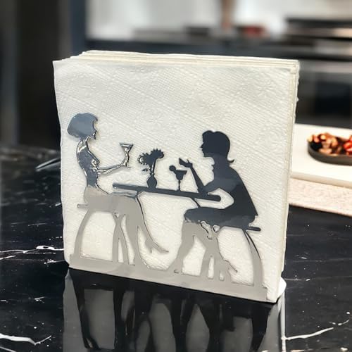 Solid Metal Napkin Holder Silver