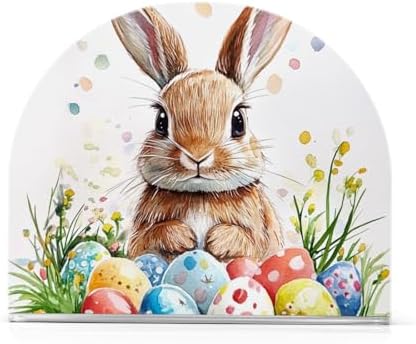 ALAZA Rabbit-Bunny Easter-Themed Napkin Holder 2-Pack