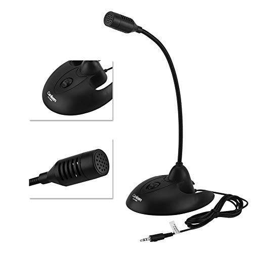 Richer-R Flexibles PC-Tischmikrofon, Flexible Schwanenhals Desktop Microphone 3,5mm Klinke,rutschfest Standfuß PC Kondensator Mikrofon Ständer Mikro für Bürotreffen Online-Chat Karaoke usw.(Black) – Bild 6