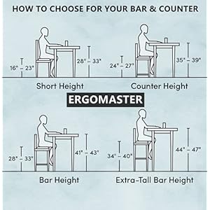 ERGOMASTER Swivel Bar Stools Set of 1 Brown Counter Height Barstool 29 Inch Seat Bar Chair