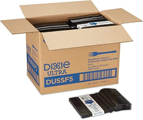 Dixie Polystyrene Fork Refill Black 960 Quick Easy