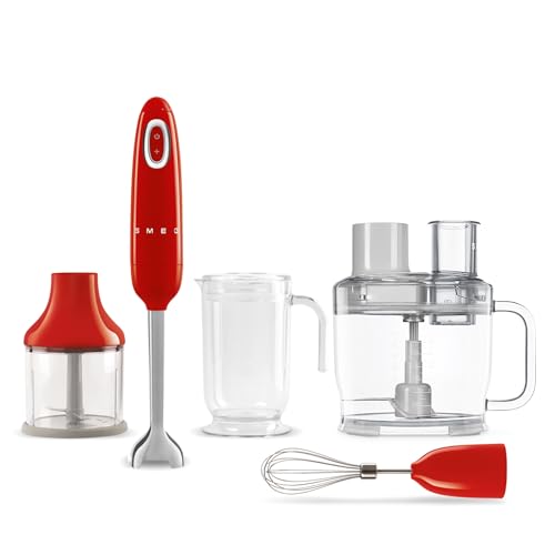 SMEG Hand Immersion Blender and Food Processor Red