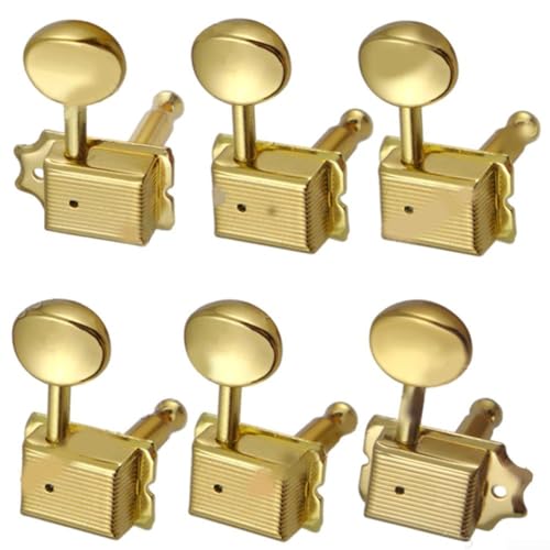 Lot de 6 mécaniques argentées pour guitare électrique Style vintage ST Doré - Les Beatles, Paul McCartney, John Lennon, RIngo Starr, George Harrison Lot de 6 mécaniques argentées pour guitare électrique Style vintage ST Doré