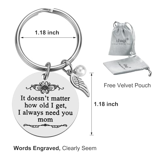 iJuqi Mother's Day Gifts from Daughter Son for Mom Birthday Valentine's Day Christmas Gifts Mom Keychain Mother Keyring - Image 4