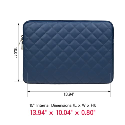 RAINYEAR 15 Zoll Laptop Hülle Kunstleder Tasche Diamant Faux Wildleder Schutzhülle Velourleder Ledertasche Stoßfeste Wasserfeste Laptophülle Kompatibel mit 15,4 MacBook Pro A1707 A1990(Marineblau) – Bild 7