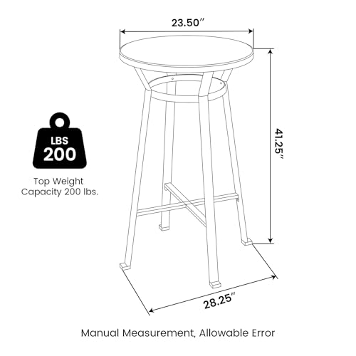 Glitzhome-4125-H-Rustic-Steel-Bar-Table-Round-Solid-Elm-Wood-Top-Dining-Room-Pub-Table-Bistro-Table Glitzhome 4125 H Rustic Steel Bar Table Round Solid Elm Wood Top Dining Room Pub Table Bistro Table