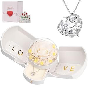 BNWXOY Preserved Real White Rose wi...