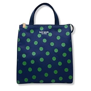 Kate Spade New York Cute Lunch Bag for Women Large Capacity Lunch Tote Adult Lunch Box with Silver Thermal Insulated Interior Lining and Storage Pocket Sonnet Dot
