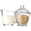 FUYU Glass Creamer and Sugar Set with Lid Coffee Serving Set