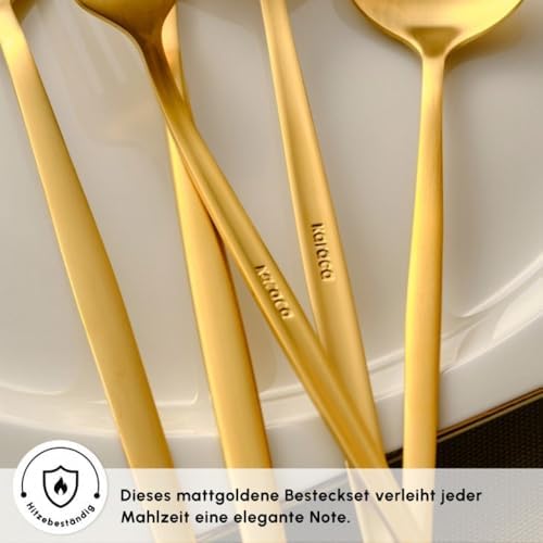 Karaca Orion 60-Piece Matte Gold Serving Set