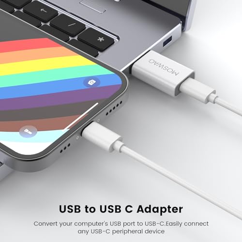 MOSWAG 4 Packs USB C auf USB Adapter USB Stecker auf USB C Buchse Adapter USB C Adapter Kompatibel mit Mag Safe Ladegerät,i Mac,Mac Book Pro,Mac Book,Laptops,PC,Computer und mehr – Bild 4