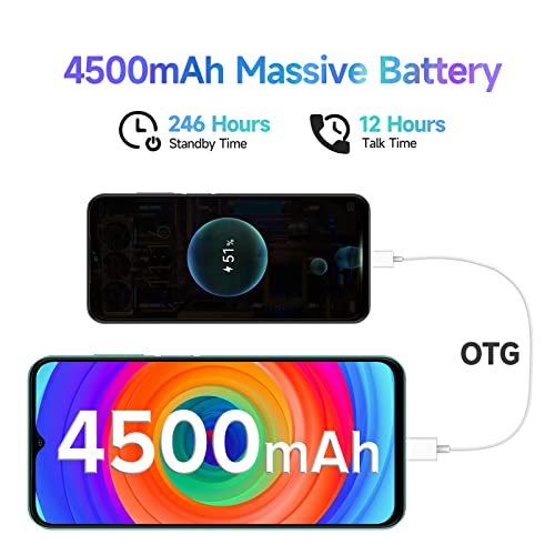 Ulefone Smartphone ohne vertrag, Note 14 Pro 64GB+8GB /128GB Erweiterbar Handy Günstig 4500mAh 6,52 Zoll Bildschirm 13MP+5MP Kamera Android 12 4G Dual SIM 3 Karte Slots Face ID GPS OTG Type-C-Violett – Bild 5