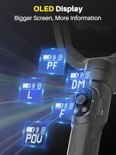 Professioneller Gimbal-Stabilisator für Smartphones, integrierte 18-cm-Verlängerung und leistungsstarkes Fülllicht, Gesichts Objektverfolgungsstabilisator, 3-Achsen-Gimbal für iPhone, AOCHUAN Smart S2 – Bild 6