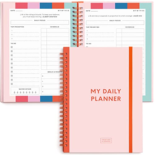 S&O Undated Planner with Meal, A5 Habit & Routine Tracker, Daily To Do List-Daily Planner Goal Agenda Abstract Notebook Organizer for 2024, Students, College, Work, ADHD, Fitness, Productivity