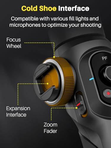 Professioneller Gimbal-Stabilisator für Smartphones, integrierte 18-cm-Verlängerung und leistungsstarkes Fülllicht, Gesichts Objektverfolgungsstabilisator, 3-Achsen-Gimbal für iPhone, AOCHUAN Smart S2 – Bild 7