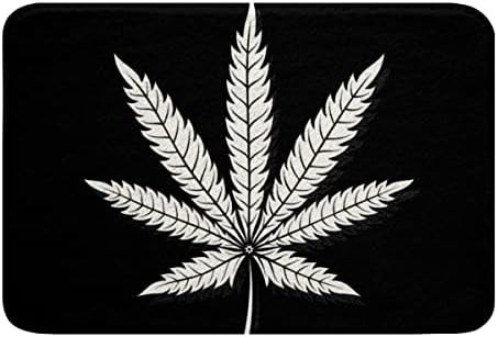Feelyou Cannabis Leaves Bath Rug with Non-Slip Back