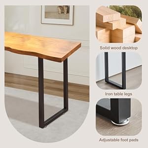   Bar-TableBar-Height-Pub-Table-with-Sturdy-Metal-FrameNarrow-High-Top-TableRectangular-High-Top-Kitchen-Dining-Counter-Tables-for-Bar-PubDining-RoomSmall-SpaceNarrow-Space-Wood