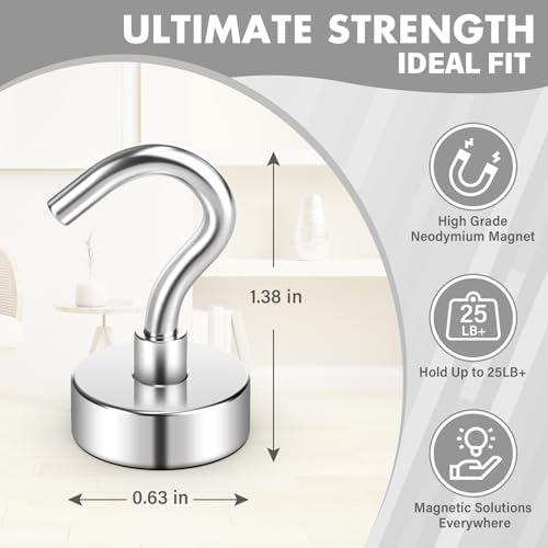 8-Pack 23-Pound Magnetic Hooks