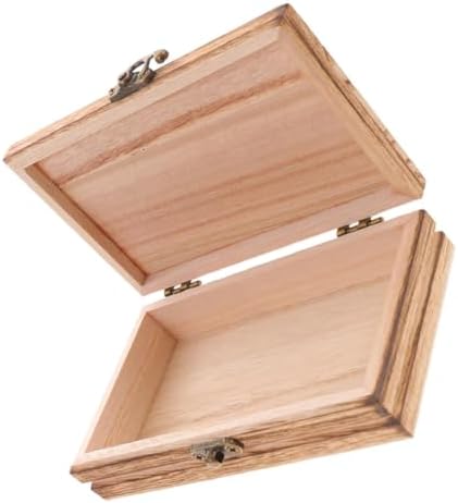HEALLILY Wooden Jewelry Organizer Lidded Box with Buckle Lid