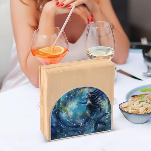 Stylish Mermaid Nebula Napkin Holder for Compact Storage