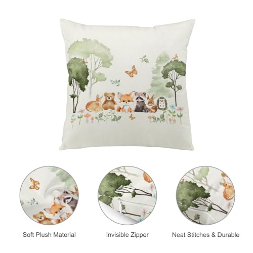 Baby Woodland Animals Plush Pillowcase Throw Cover