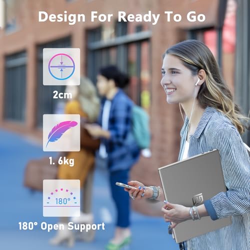 NIAKUN 16 Zoll Laptop, Notebook RAM 16GB+SSD 1TB, Prozessor N95 Notebook (bis zu 3.4Ghz) Full HD 1920x1200P, Laptop Computer Tastatur mit Hintergrundbeleuchtung, USB 3.0, 6000mAh, HDMI – Bild 8