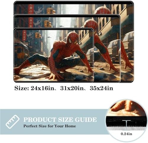 Spiderman Floor Rugs - Machine Washable 80x50cm