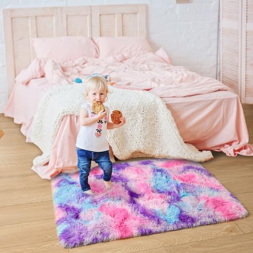 Tepook Soft Rainbow Rug for Girls Room
