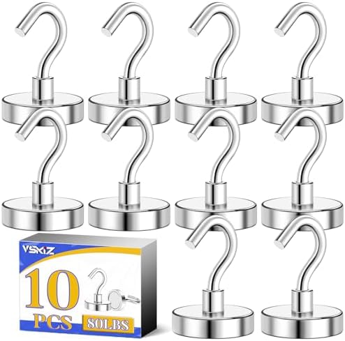 VSKIZ 10 Pack Heavy Duty Magnet Hooks for Cruise Cabins